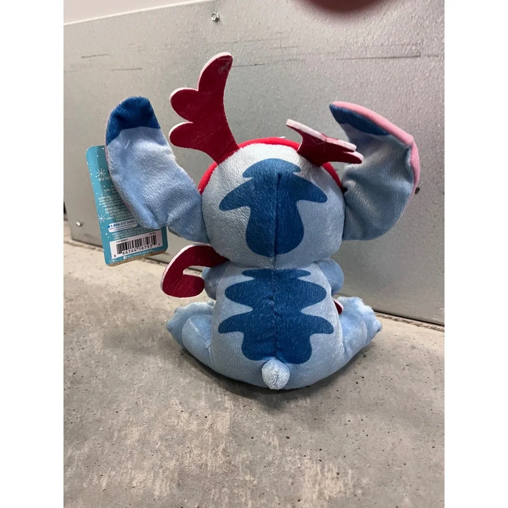 Disney Holiday Stitch Plush with Candy Cane Antlers